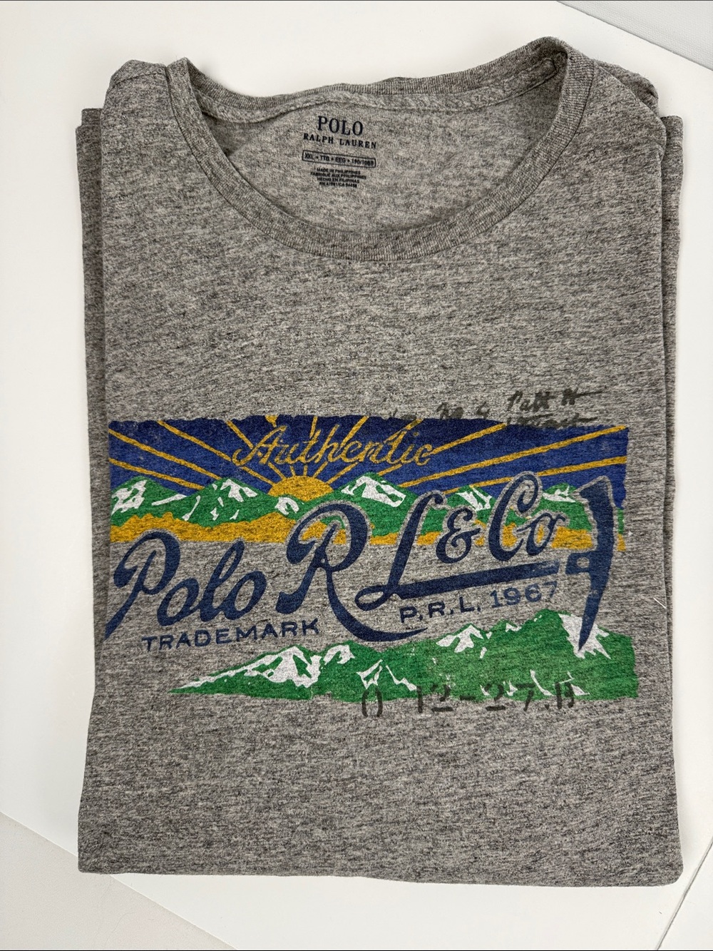 Polo by Ralph Lauren Heather Gray Mountain Graphic Crew Tee